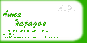 anna hajagos business card